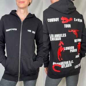 Beyoncé Cowboy Carter Tour 2025 Black Zip-Up Hoodie zip-up Sweatshirt‎ black S
